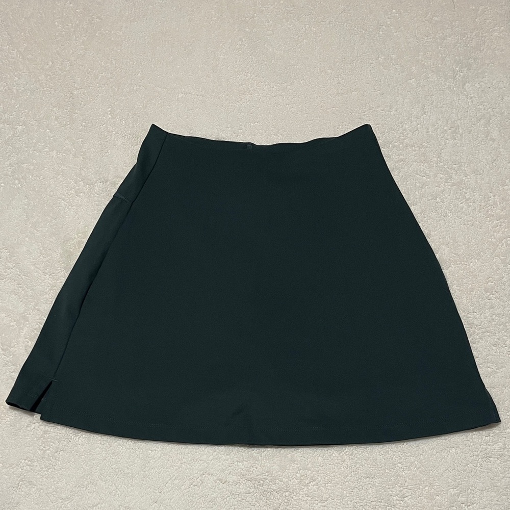 Girlfriend Collective Dark Green Mini Skort Side Slit XS Excellent Condition